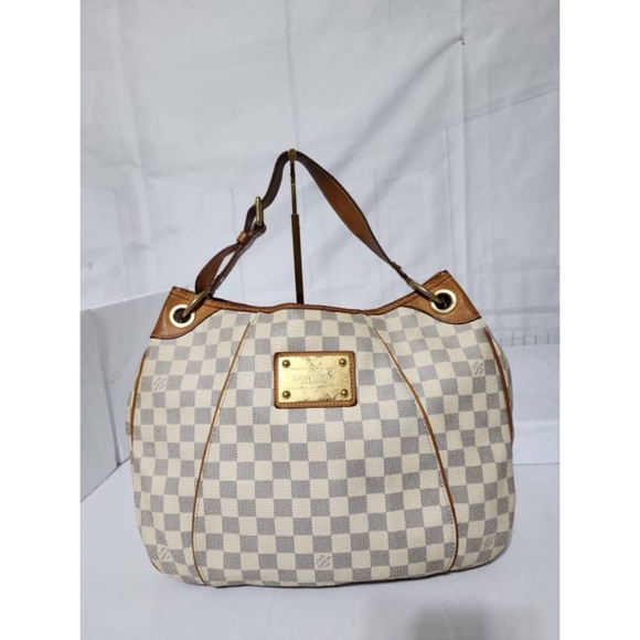 Authentic LOUIS VUITTON Damier Azur Canvas Galliera PM Bag Cream/Brown - Picture 1 of 16
